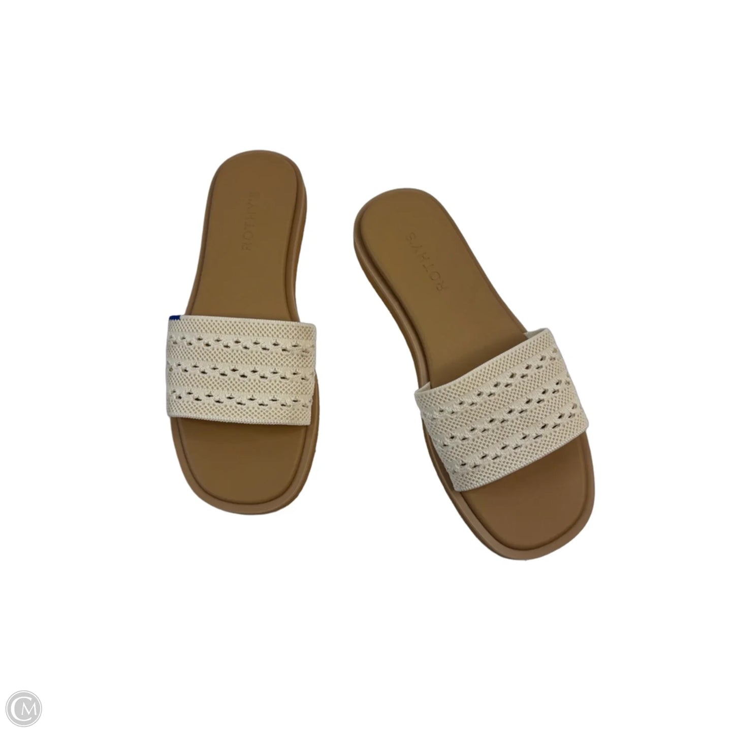 Sandals Flats By Rothys In Tan & White, Size: 8