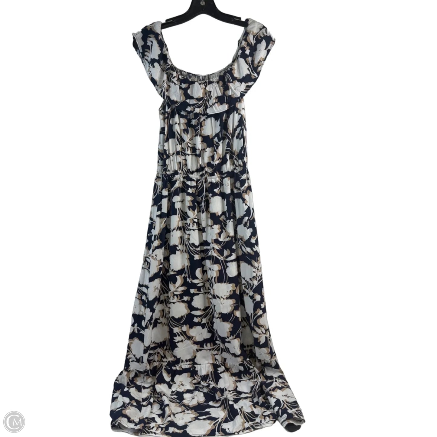 Dress Casual Midi By Loft In Blue & Tan, Size: Sp