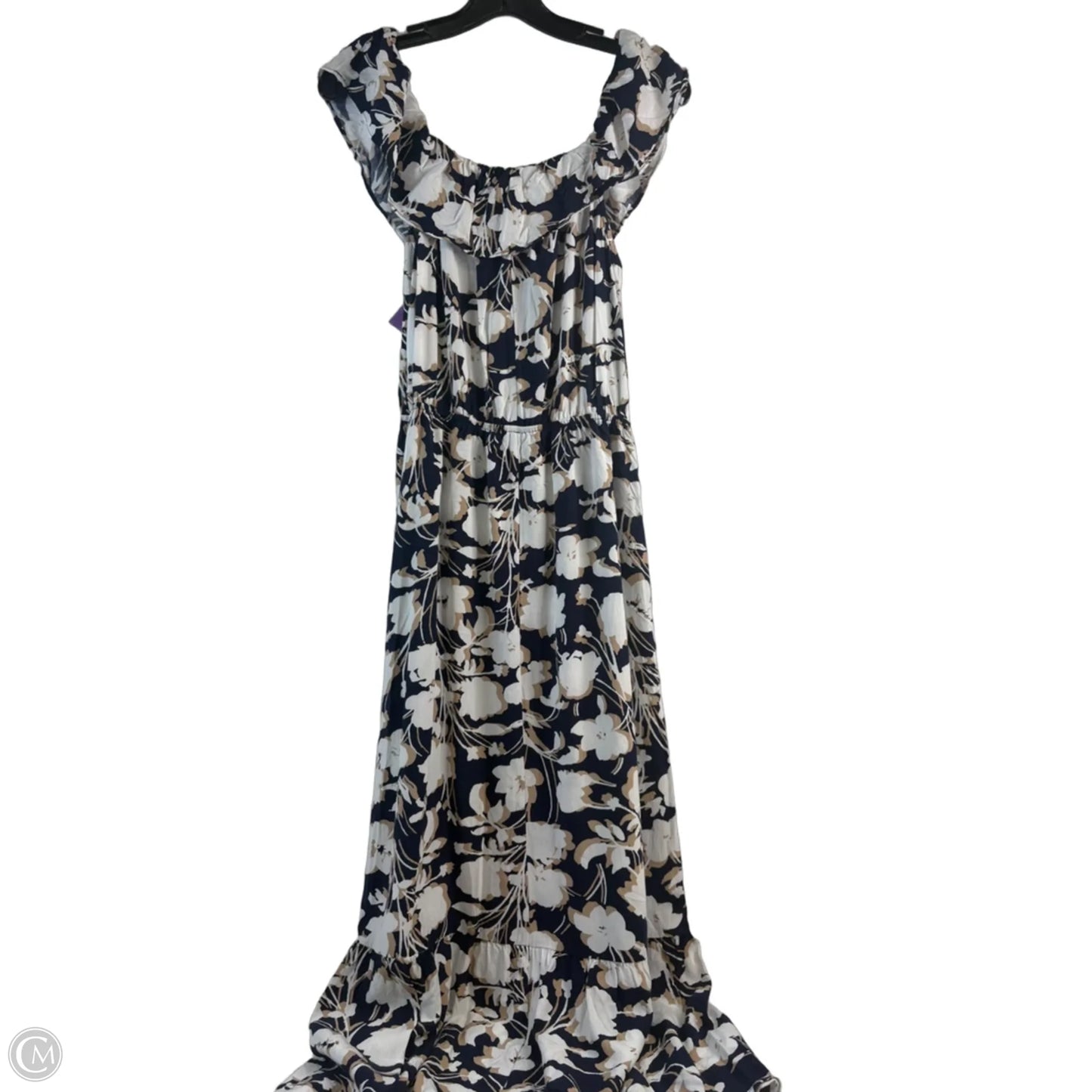 Dress Casual Midi By Loft In Blue & Tan, Size: Sp