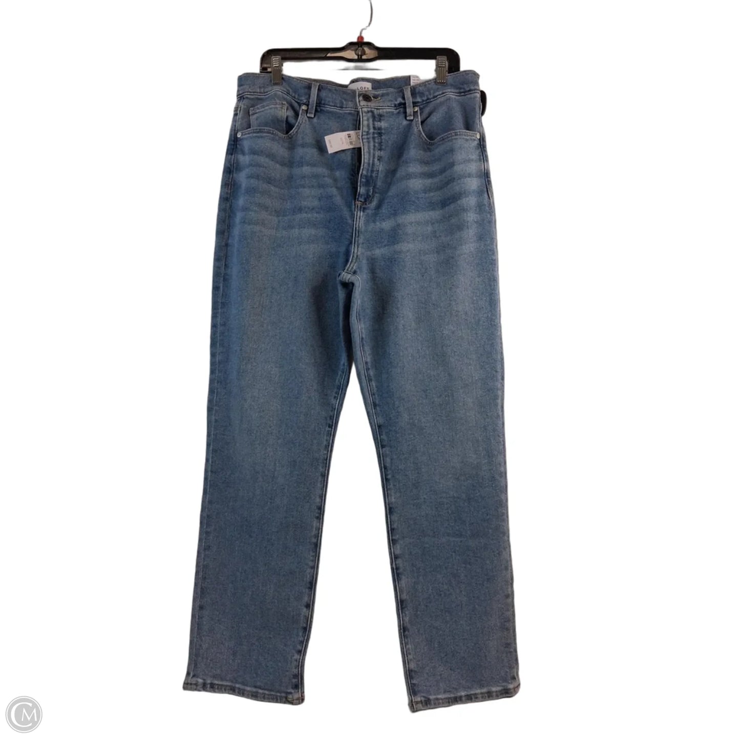 Jeans Straight By Loft In Blue Denim, Size: 14
