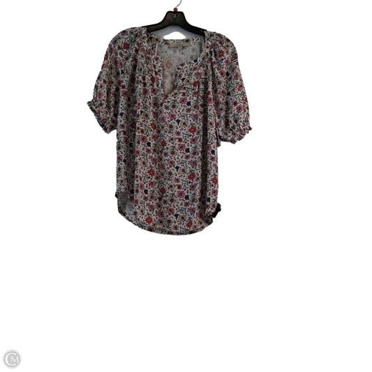 Top Short Sleeve By Loft In Floral Print, Size: S