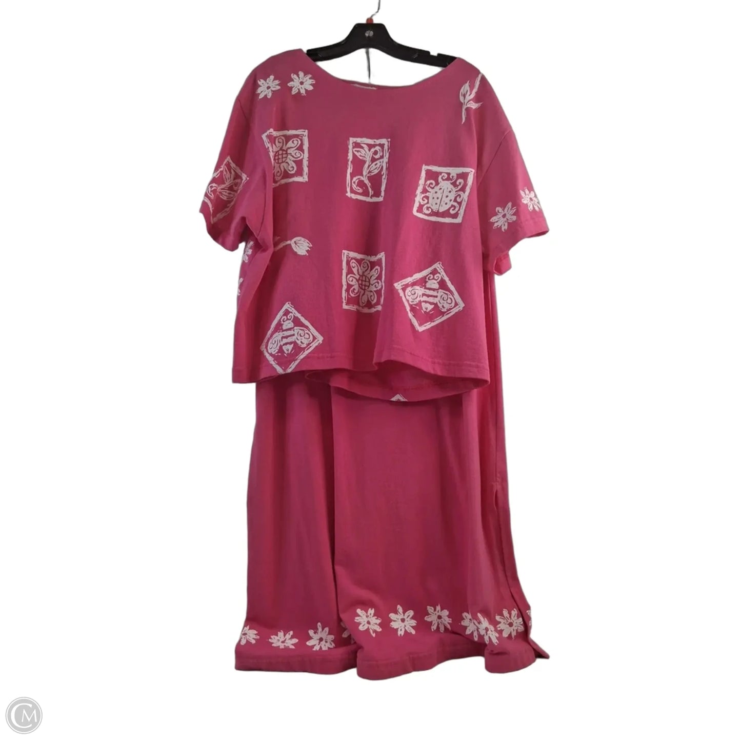 Skirt Set 2pc By Cme In Pink & White, Size: M