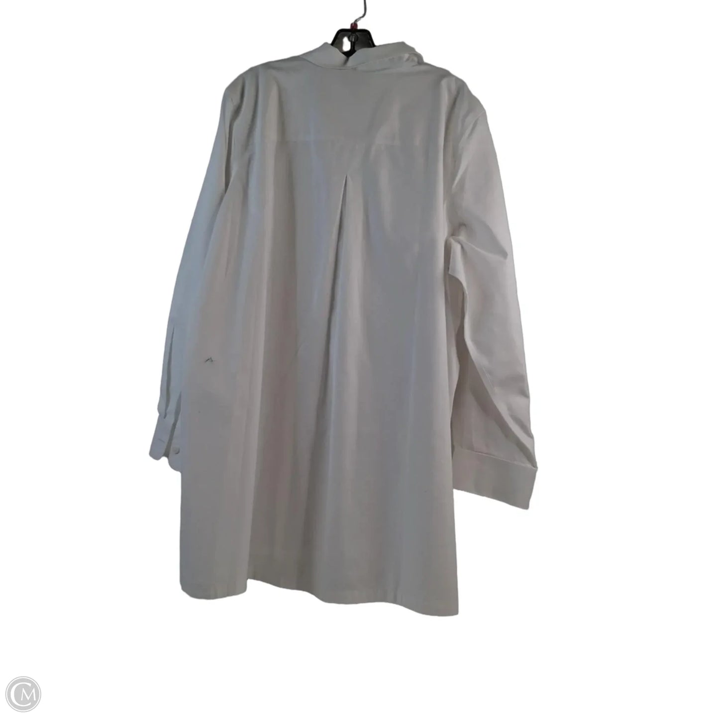 Tunic Long Sleeve By Foxcroft In White, Size: 2x