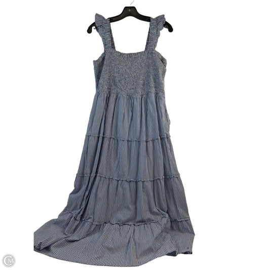 Dress Casual Midi By J. Crew In Blue & White, Size: L