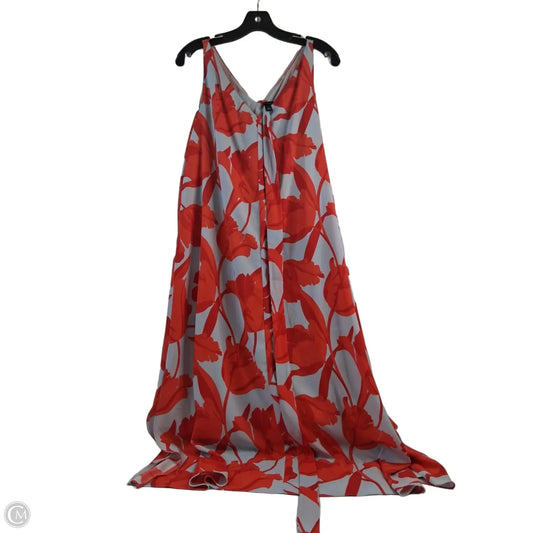 Dress Casual Midi By Ann Taylor In Blue & Orange, Size: M