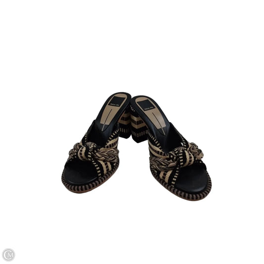 Sandals Heels Block By Dolce Vita In Black & Tan, Size: 6.5