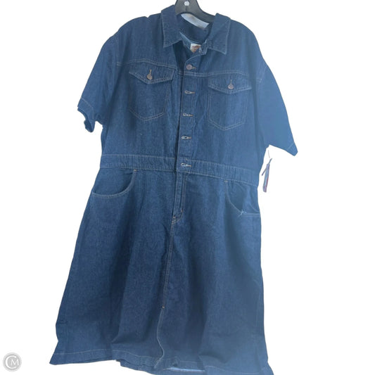 Dress Casual Midi By Levis In Blue Denim, Size: Xl
