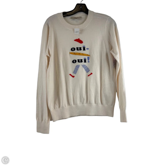 Top Long Sleeve By Loft In Red & White, Size: M