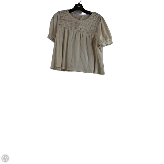 Top Short Sleeve By American Eagle In Cream, Size: S