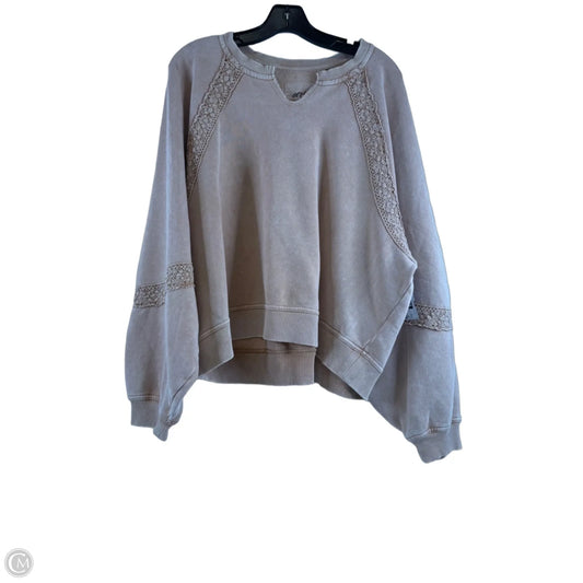 Sweatshirt Crewneck By Aerie In Tan, Size: M