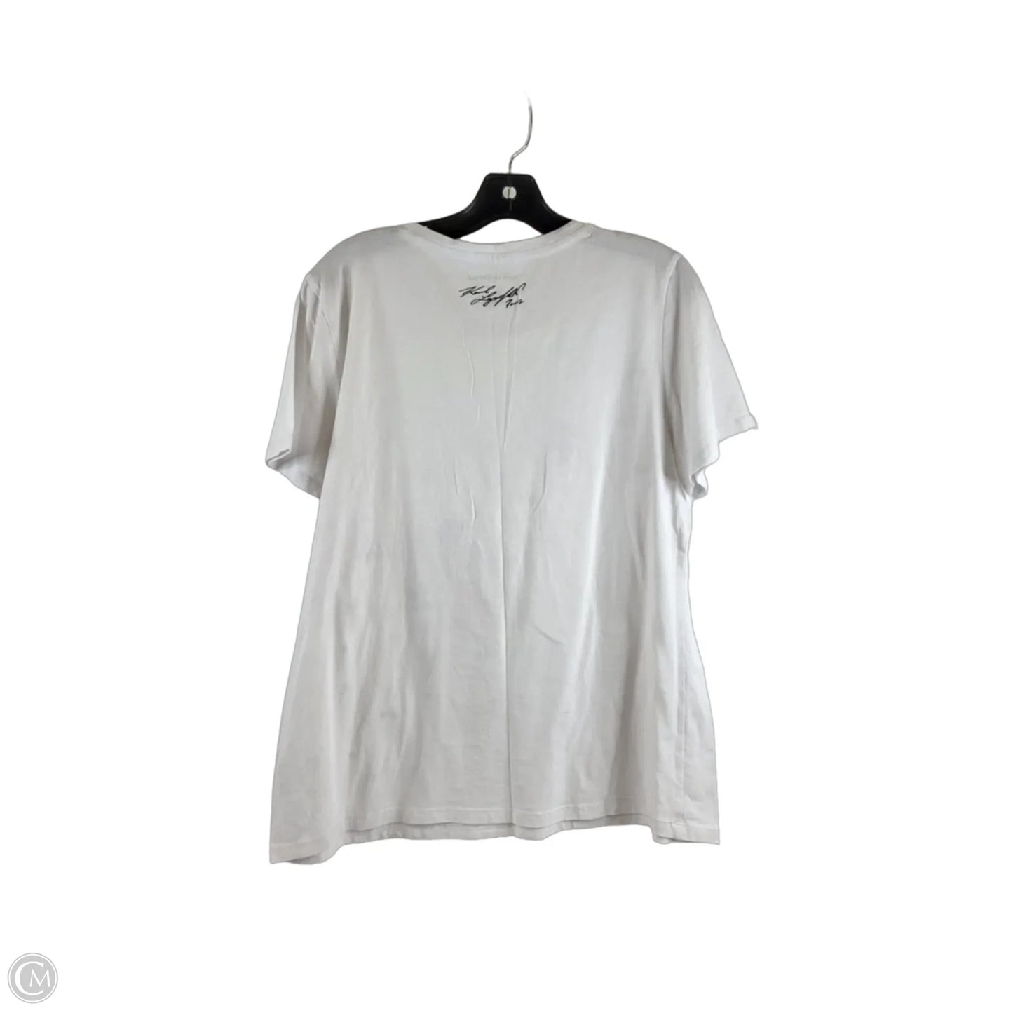 Top Short Sleeve Designer By Karl Lagerfeld In Black & White, Size: L