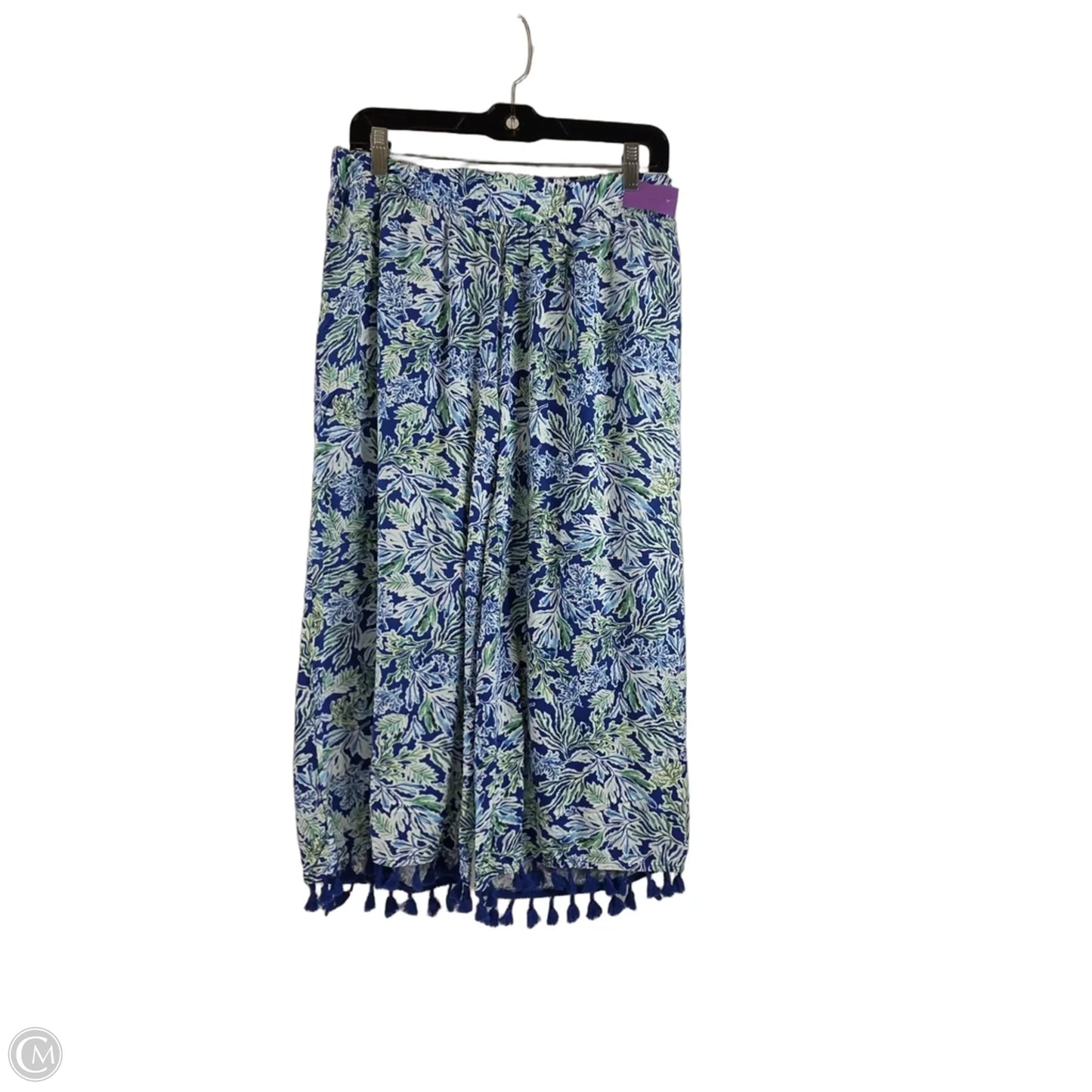 Pants Cropped By Stella Parker In Blue & Green, Size: 8