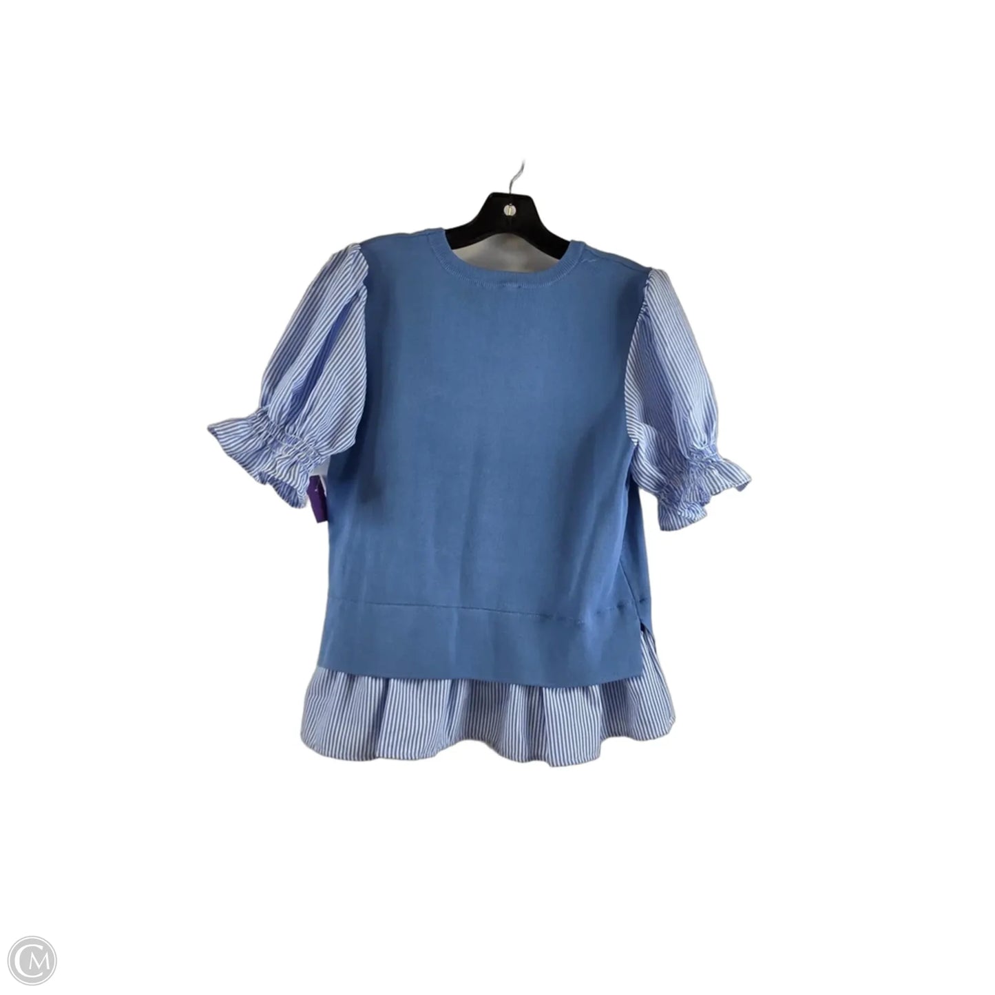 Top Short Sleeve Basic By Nanette By Nanette Lepore In Blue & White, Size: L