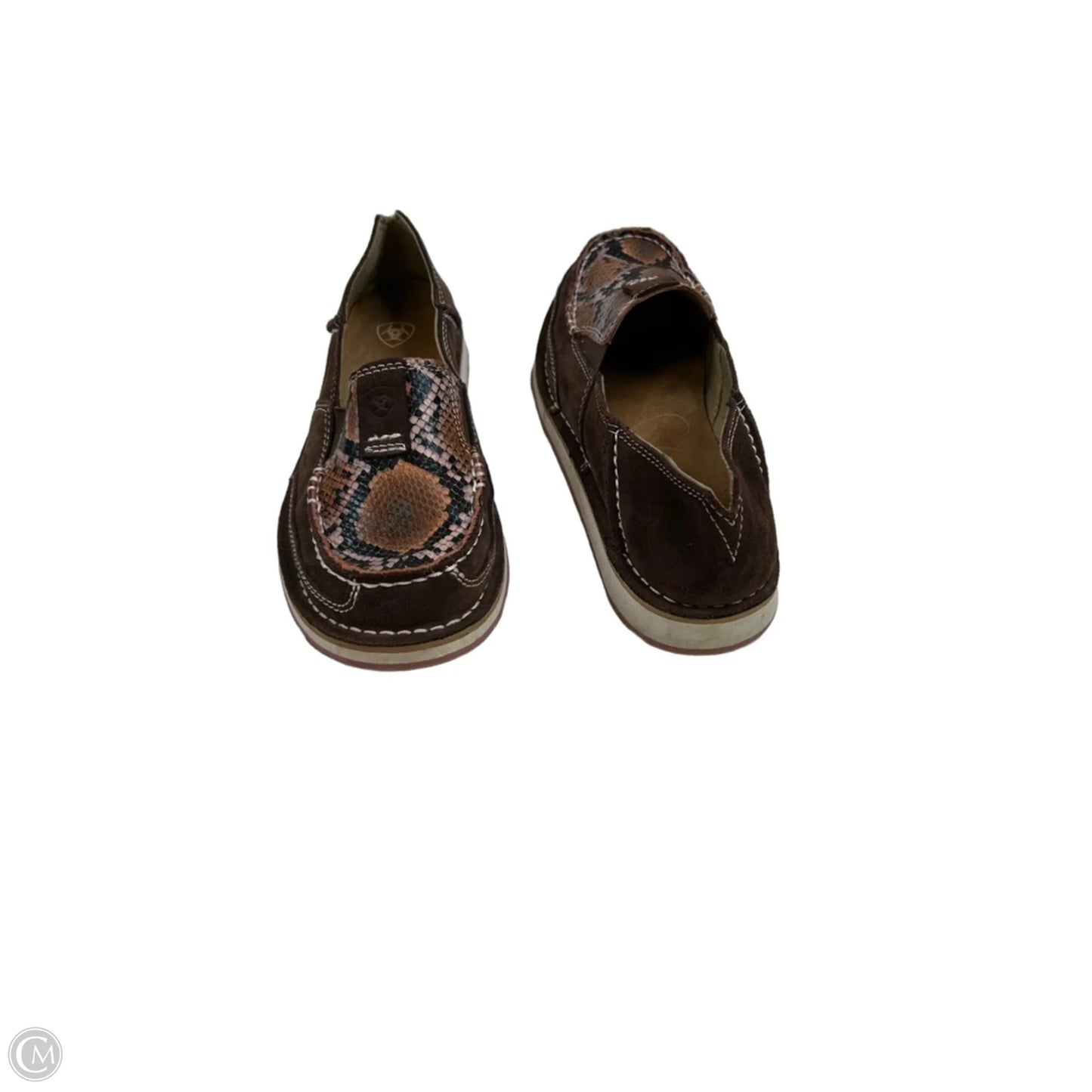 Shoes Flats By Ariat In Brown & Pink, Size: 6.5