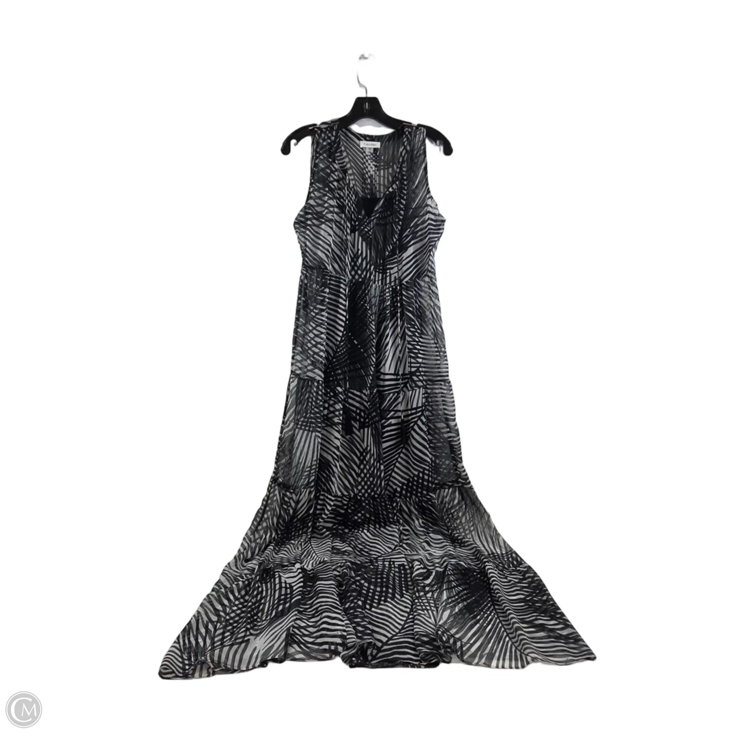 Dress Casual Maxi By Calvin Klein In Black & Grey, Size: S