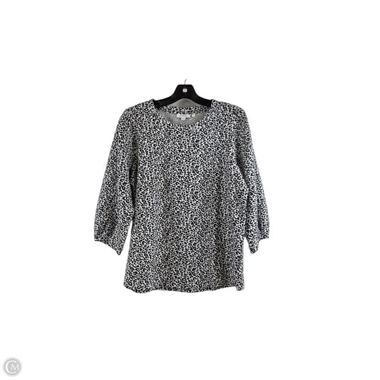Top 3/4 Sleeve By Chicos In Black & White, Size: L