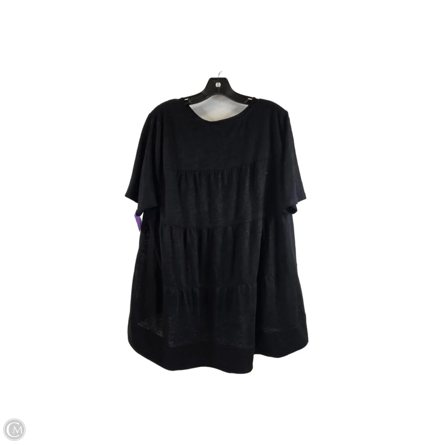 Top Short Sleeve By Chicos In Black, Size: L
