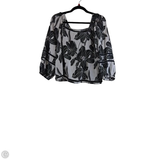 Top Short Sleeve By Tahari In Black & White, Size: L