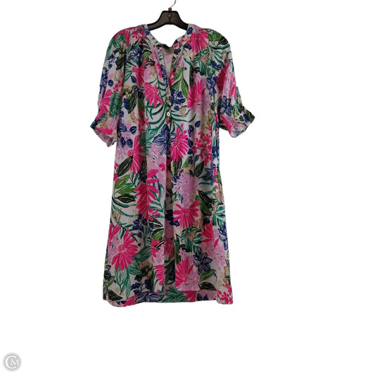 Dress Designer By Lilly Pulitzer In Pink & White, Size: L