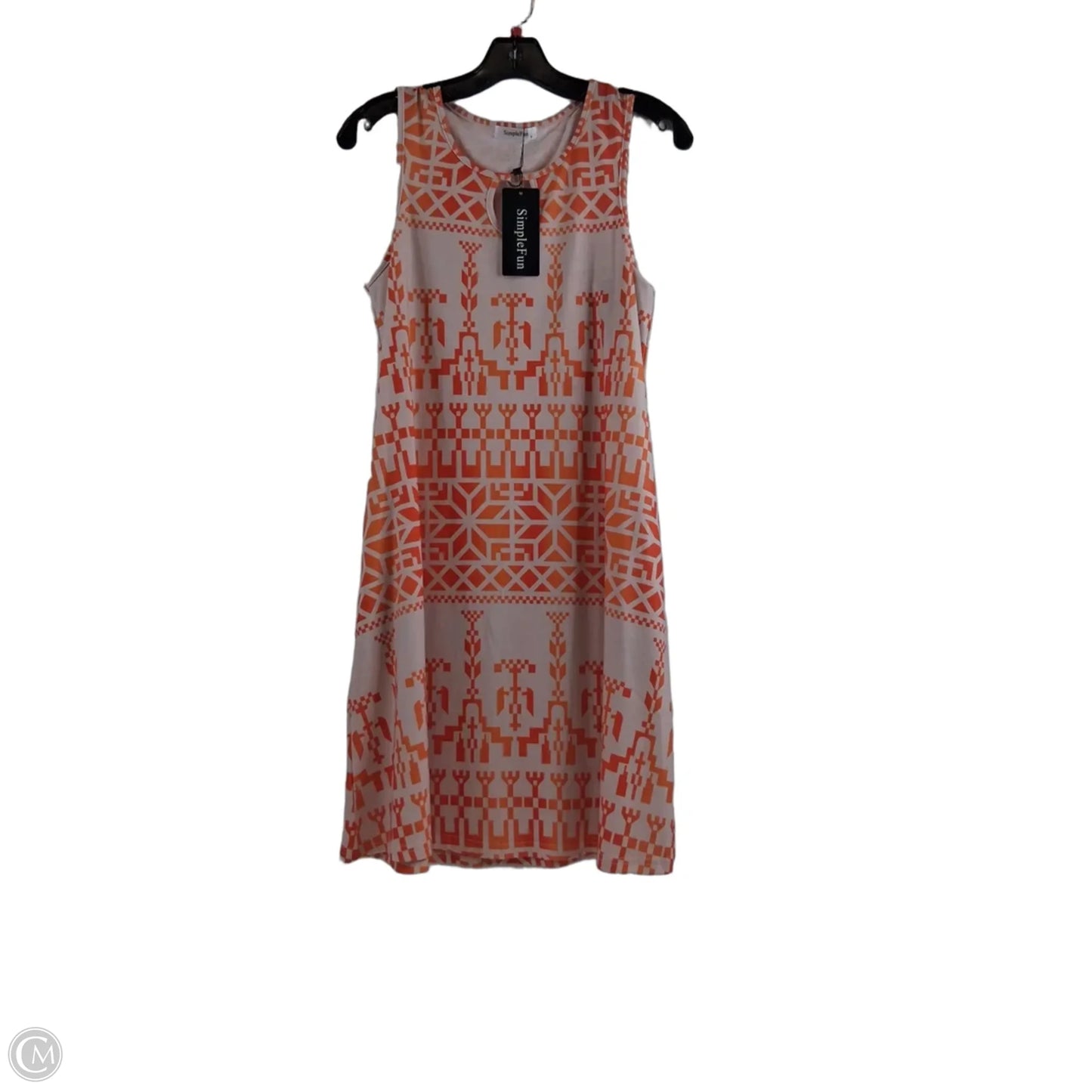 Dress Casual Midi By Clothes Mentor In Orange & White, Size: S