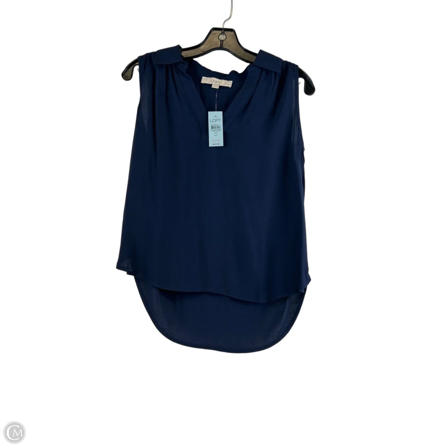 Top Sleeveless By Loft In Navy, Size: Xsp