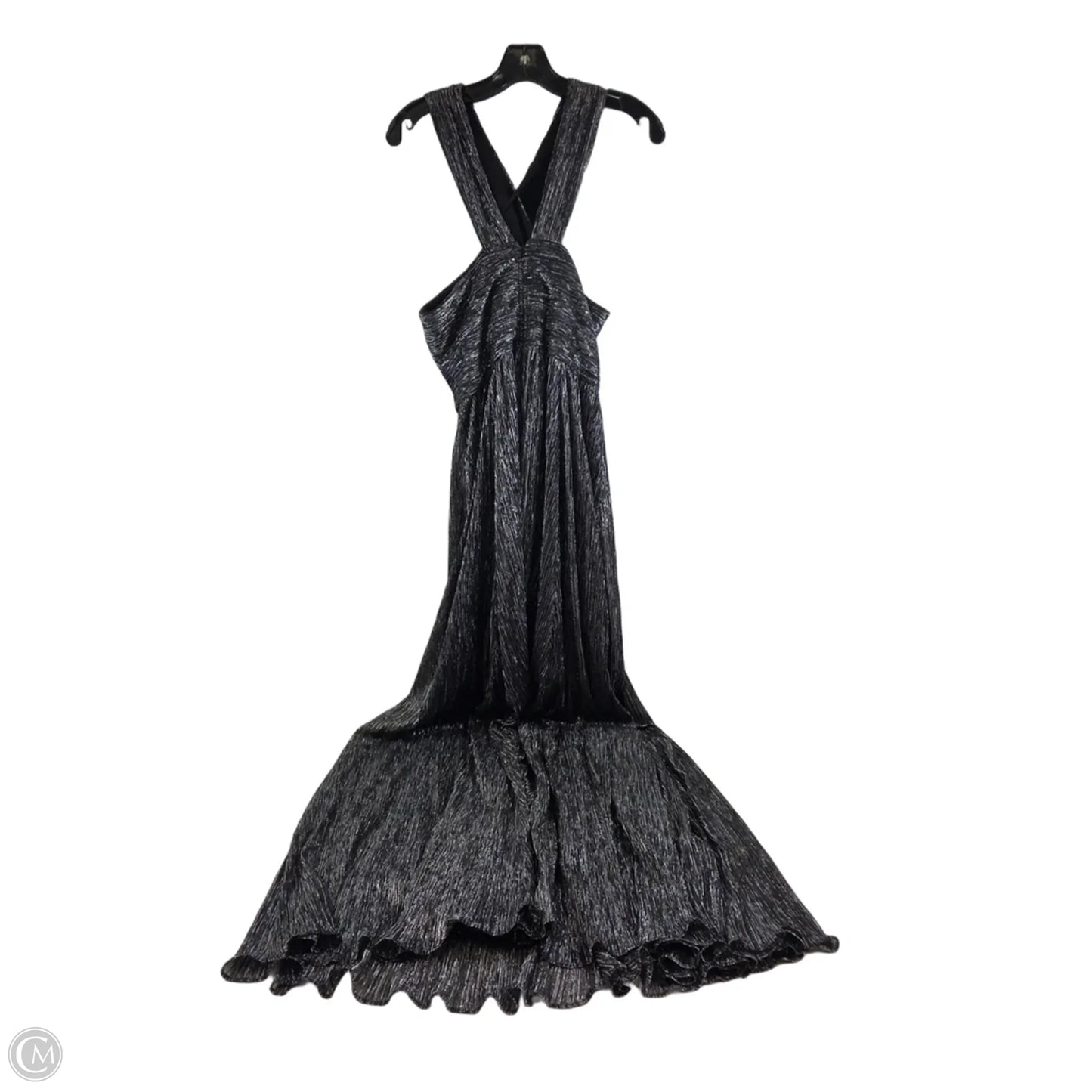 Dress Party Long By Calvin Klein In Black & Silver, Size: M