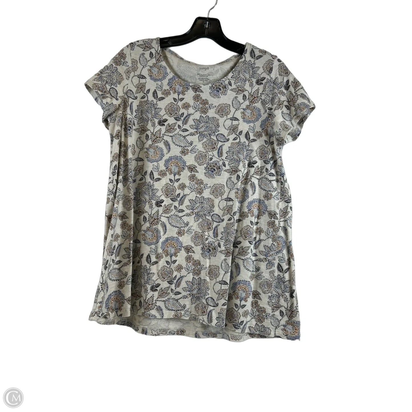 Top Short Sleeve Basic By Pure Jill In Blue & Tan, Size: Xs