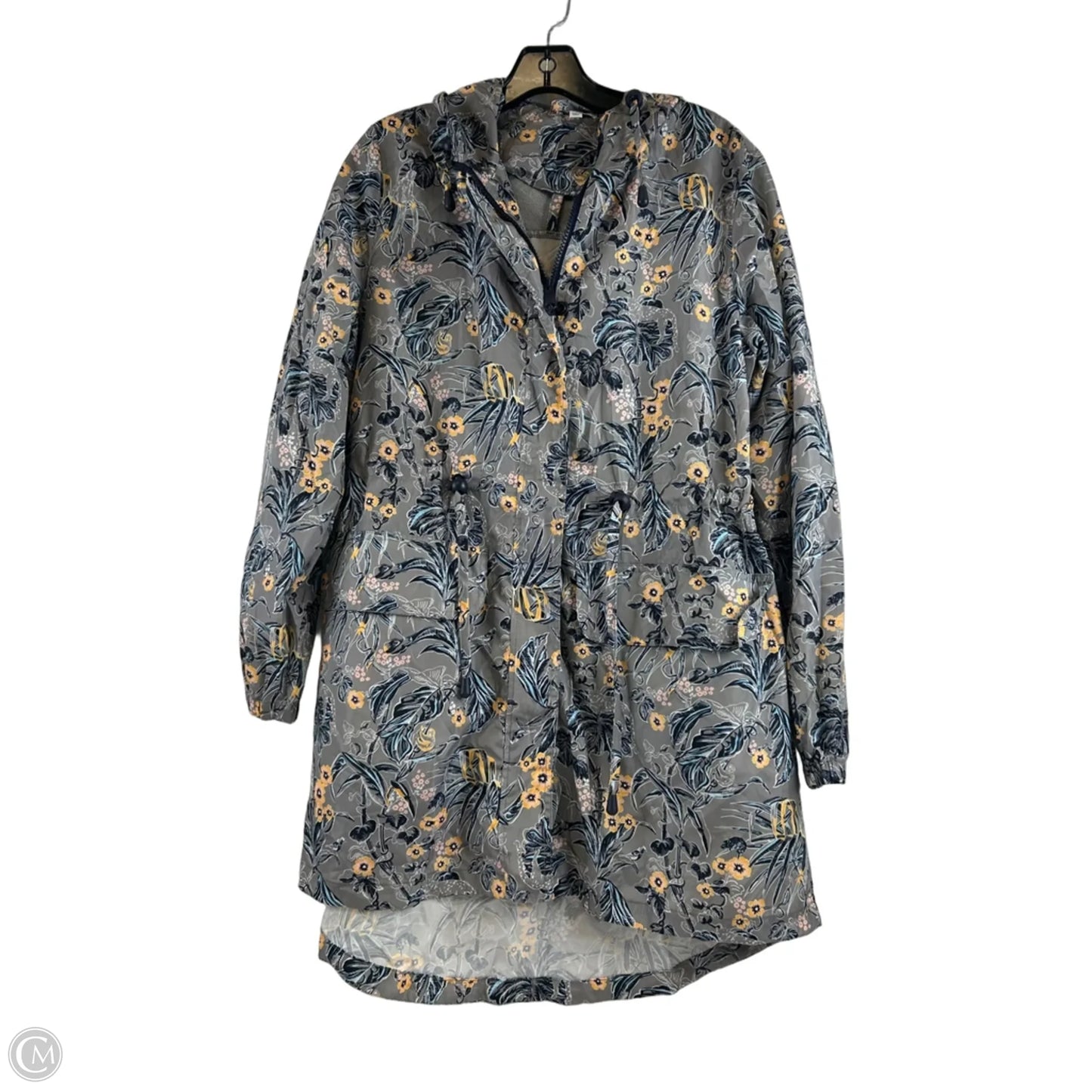 Jacket Windbreaker By Vera Bradley In Blue & Grey, Size: S