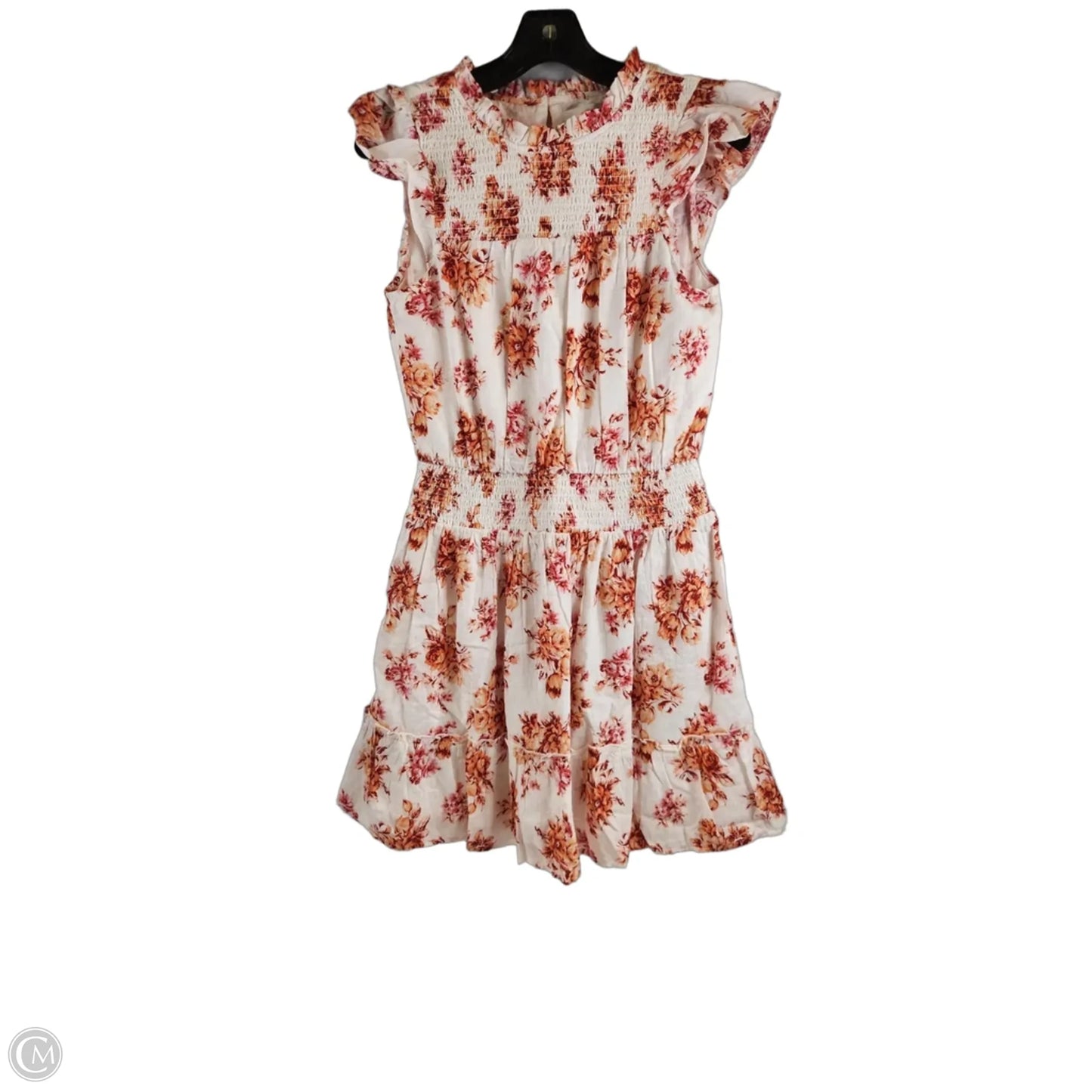 Dress Casual Midi By Loft In Orange & White, Size: Xs