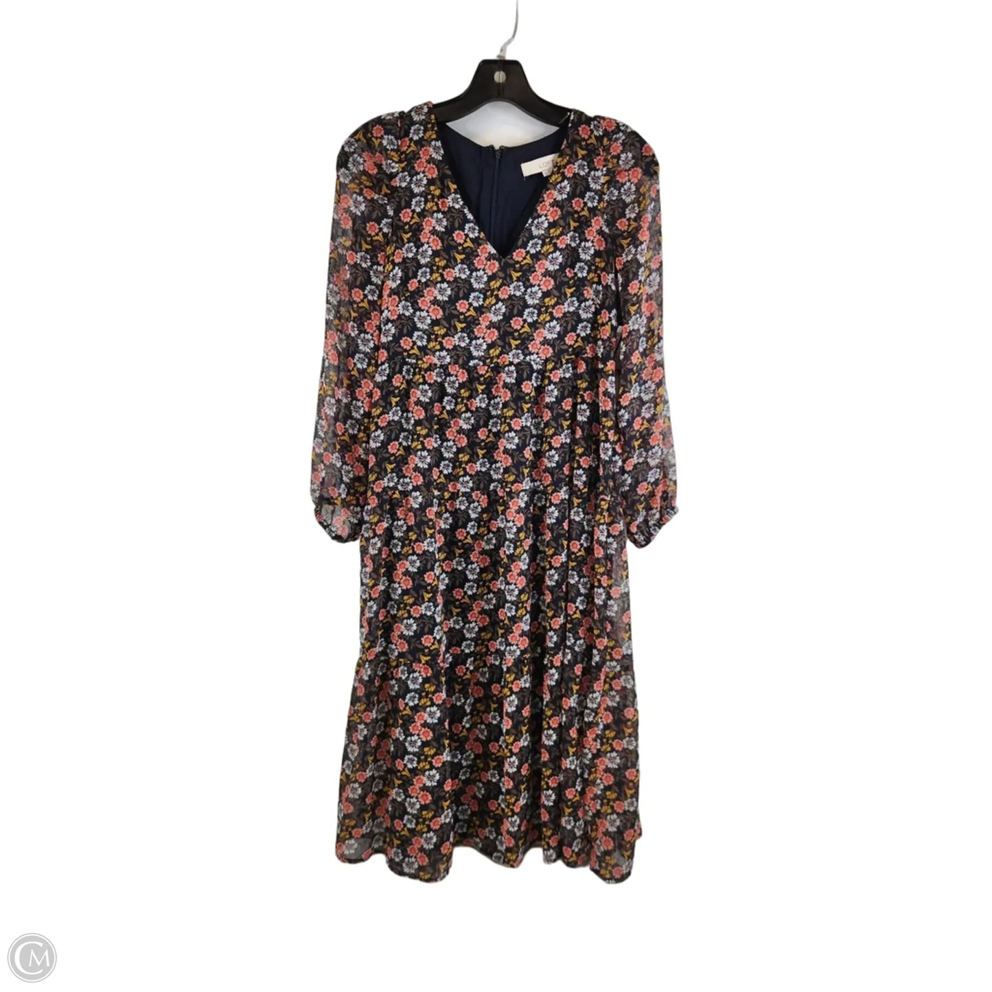 Dress Casual Midi By Loft In Floral Print, Size: Xsp