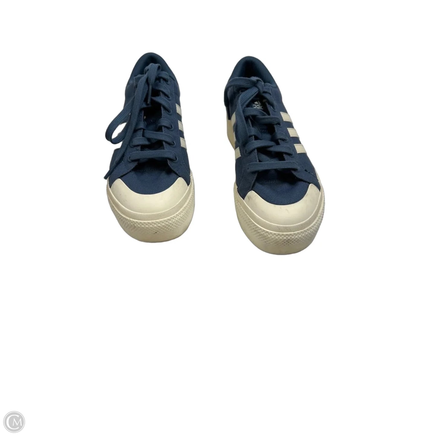 Shoes Sneakers Platform By Adidas In Blue & Cream, Size: 6.5