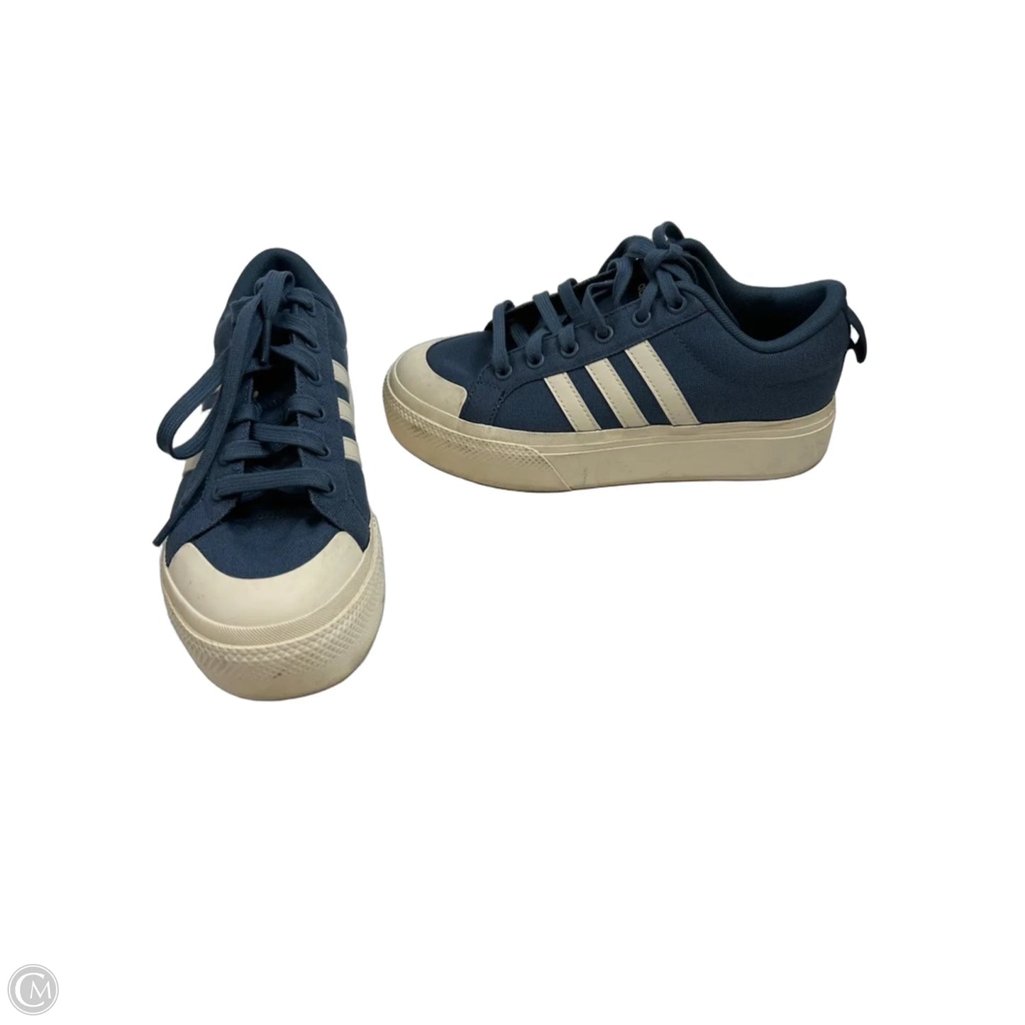 Shoes Sneakers Platform By Adidas In Blue & Cream, Size: 6.5
