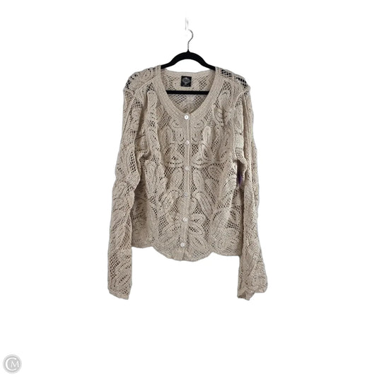 Sweater Cardigan By Cal Style In Tan, Size: Xxl