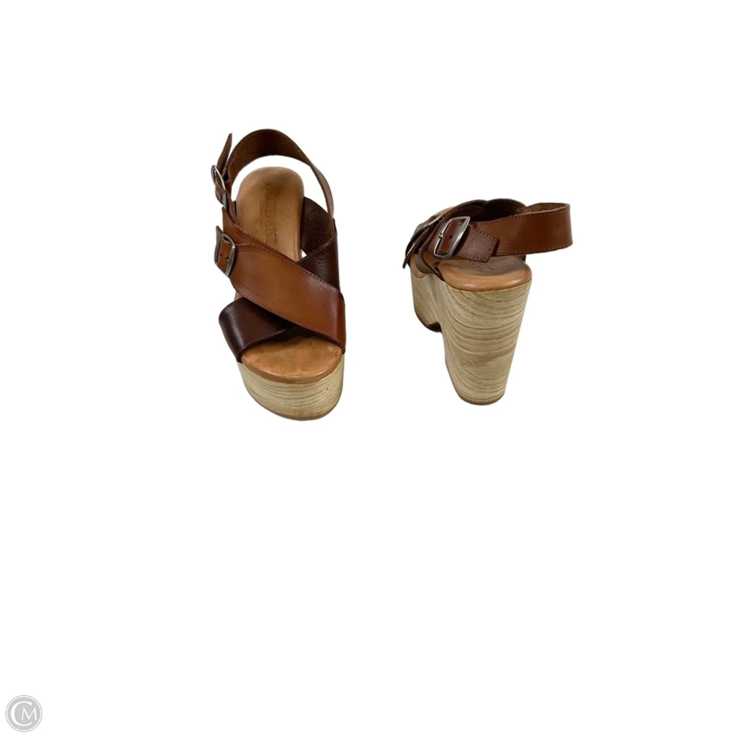 Sandals Heels Wedge By Clothes Mentor In Brown, Size: 6