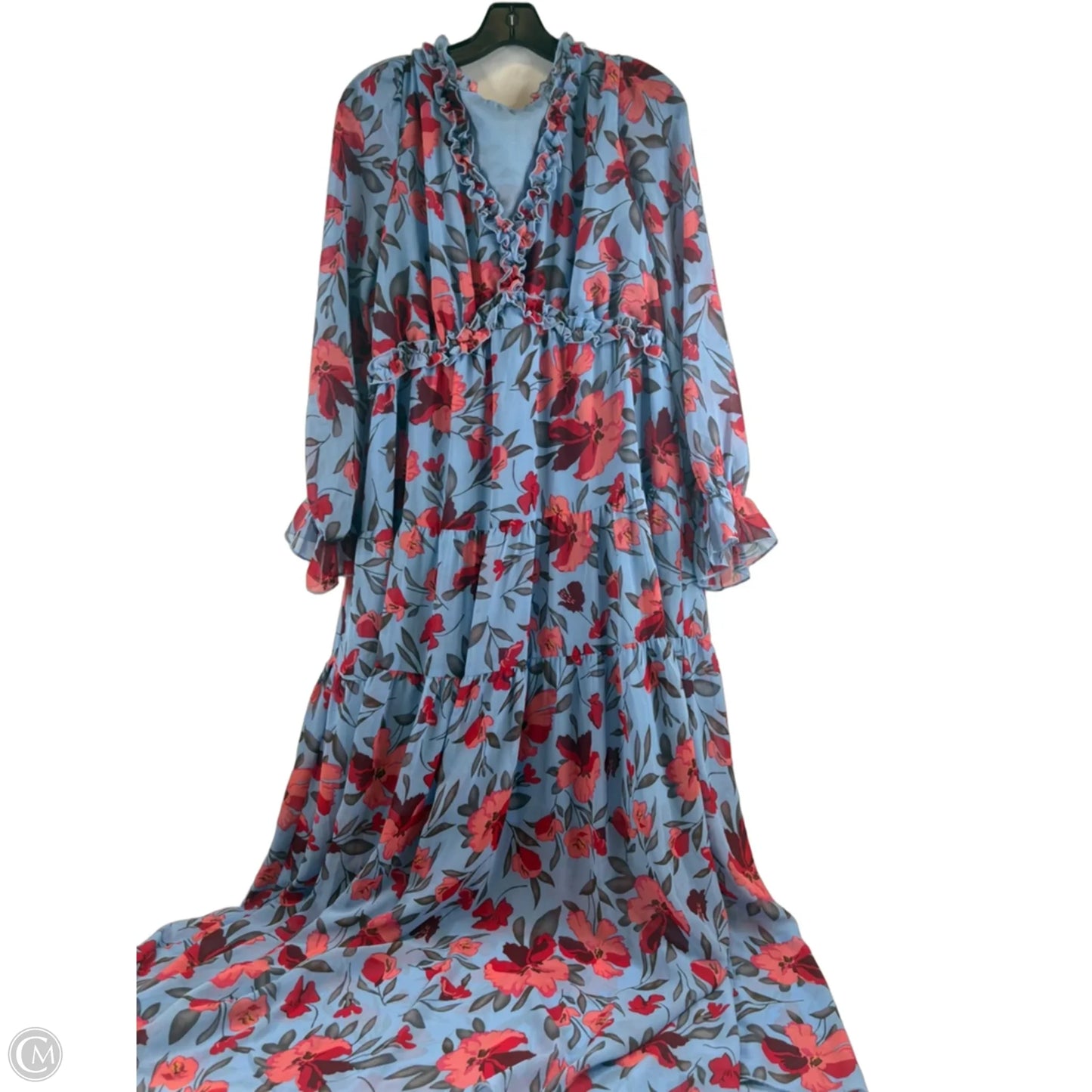 Dress Casual Maxi By Clothes Mentor In Blue & Red, Size: Xl