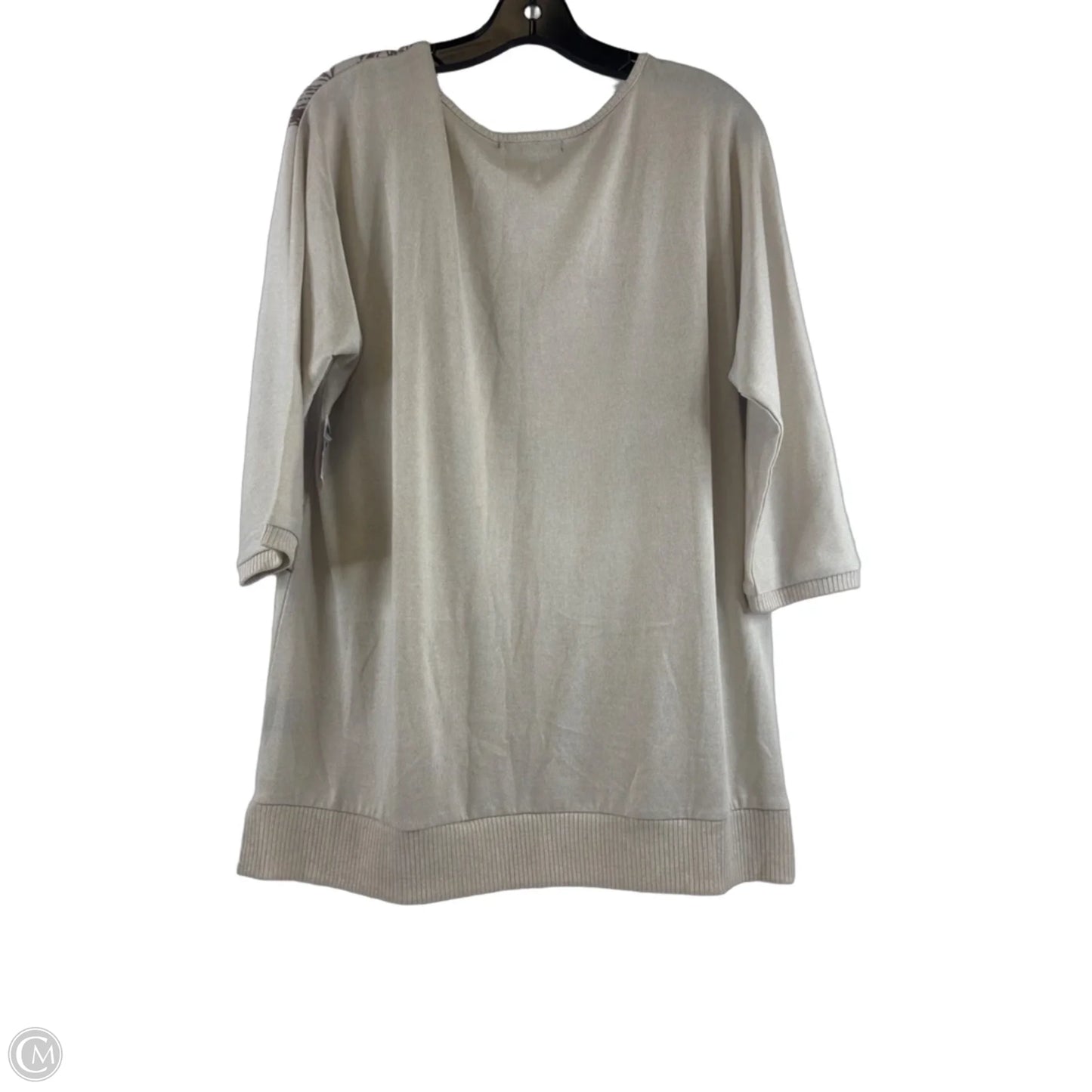Top 3/4 Sleeve By Clothes Mentor In Tan, Size: Xl