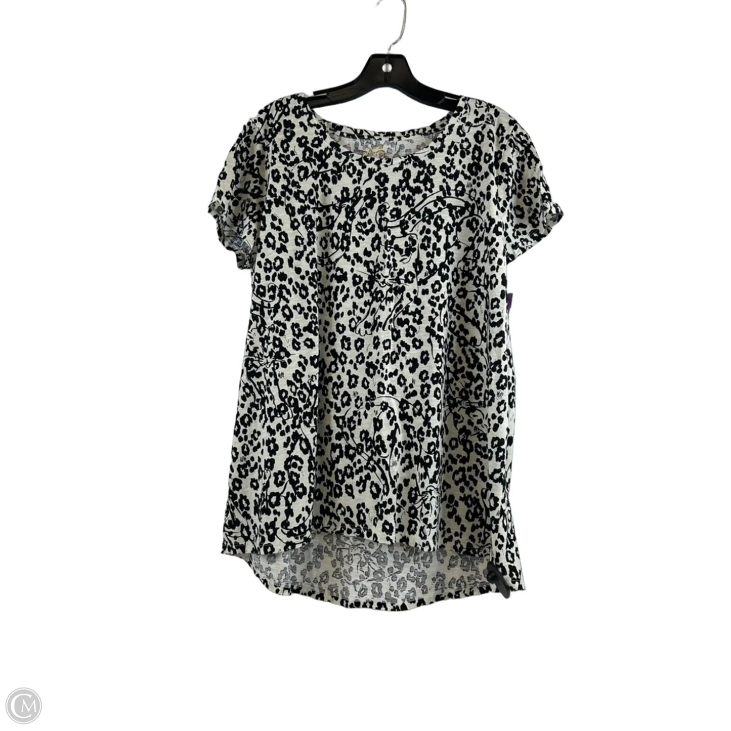 Top Short Sleeve Designer By Lilly Pulitzer In Black & White, Size: Xl
