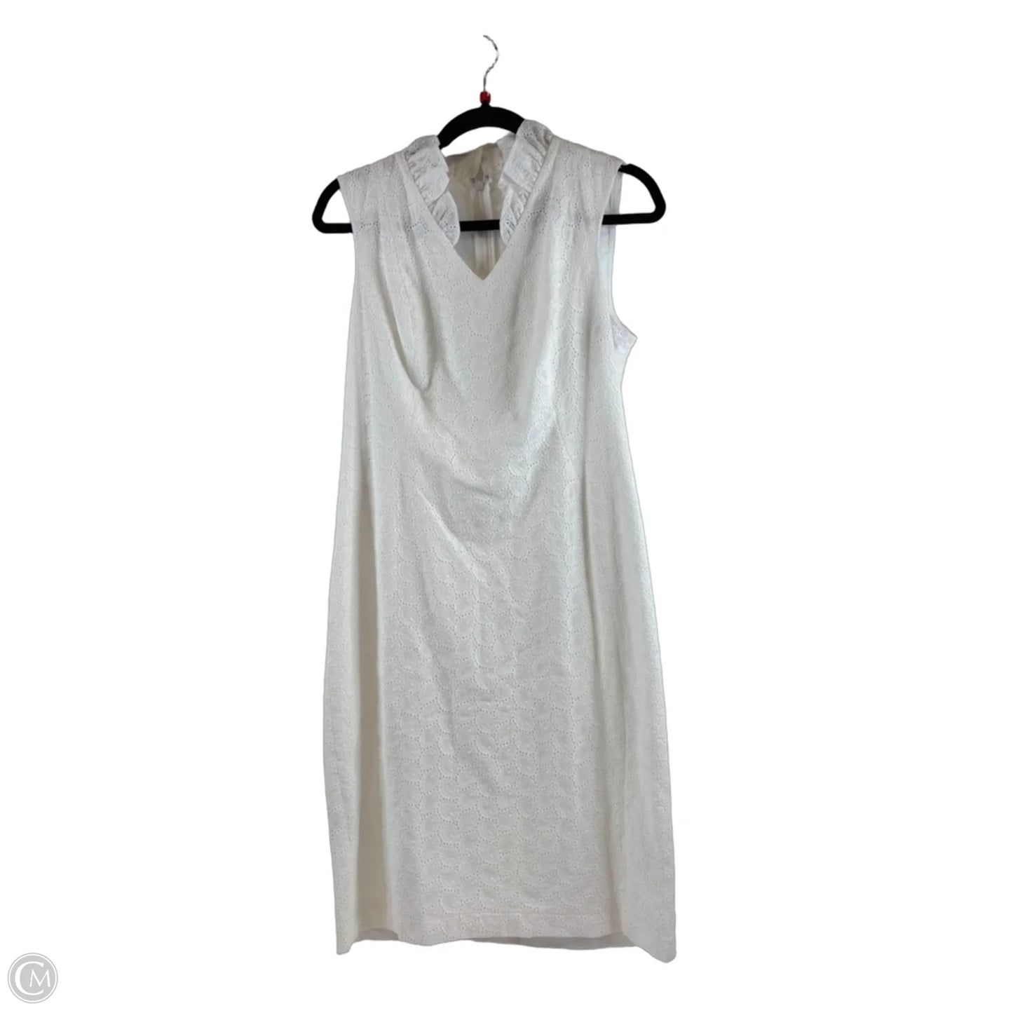 Dress Casual Midi By Calvin Klein In White, Size: M