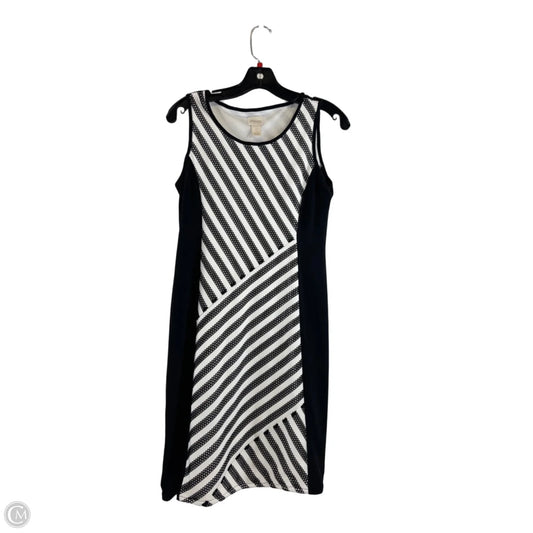 Dress Casual Midi By Chicos In Black & White, Size: S