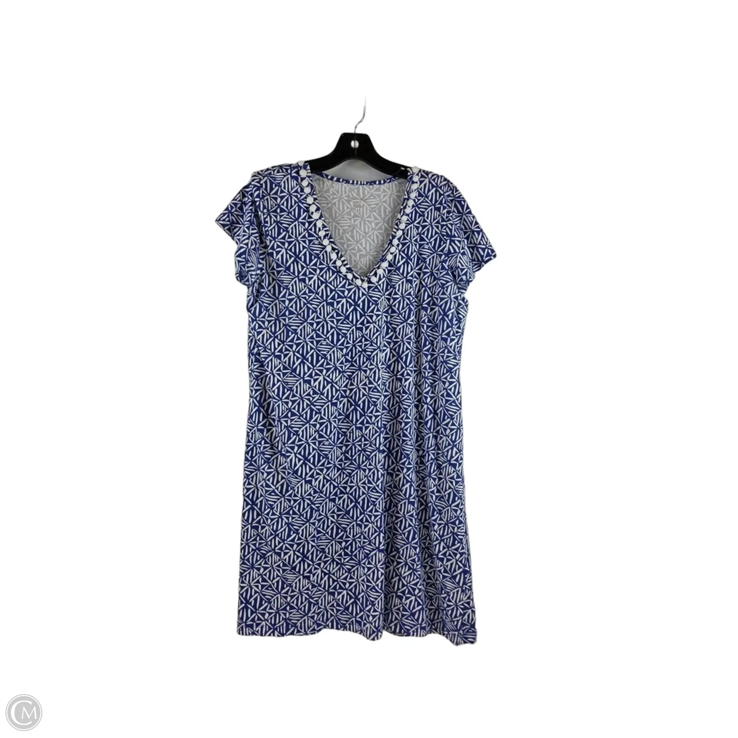 Dress Designer By Lilly Pulitzer In Blue & White, Size: L