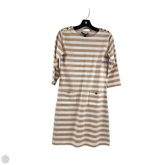Dress Casual Midi By 41 Hawthorn In Tan & White, Size: S