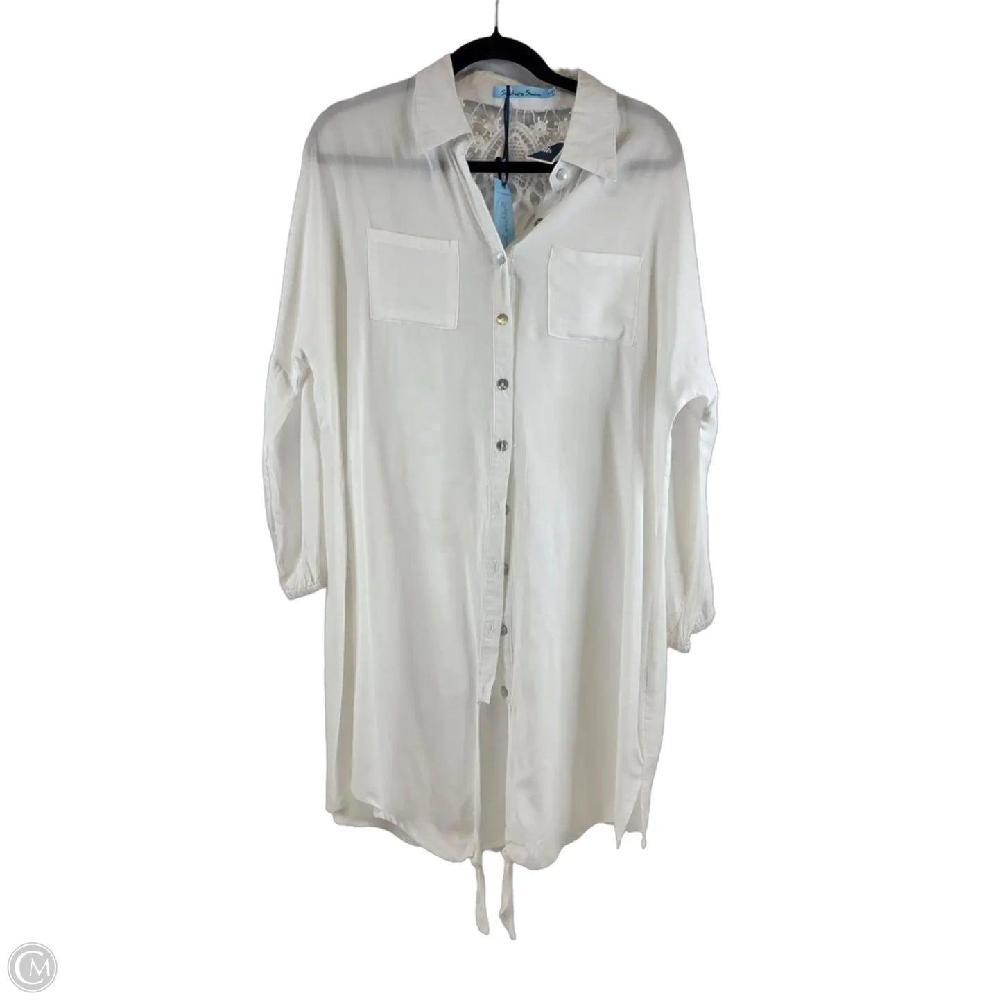 Top Long Sleeve By Solitaire In White, Size: L