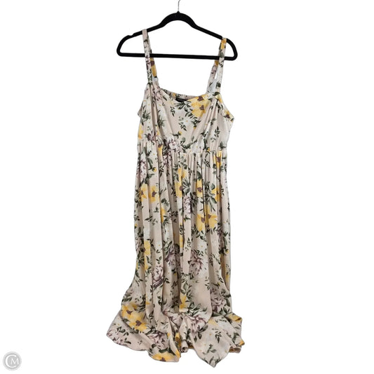 Dress Casual Midi By Torrid In Pink & Yellow, Size: L