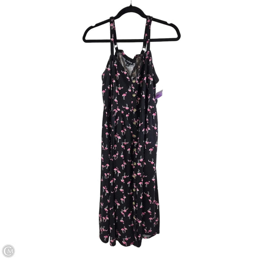 Dress Casual Midi By Torrid In Black & Pink, Size: L