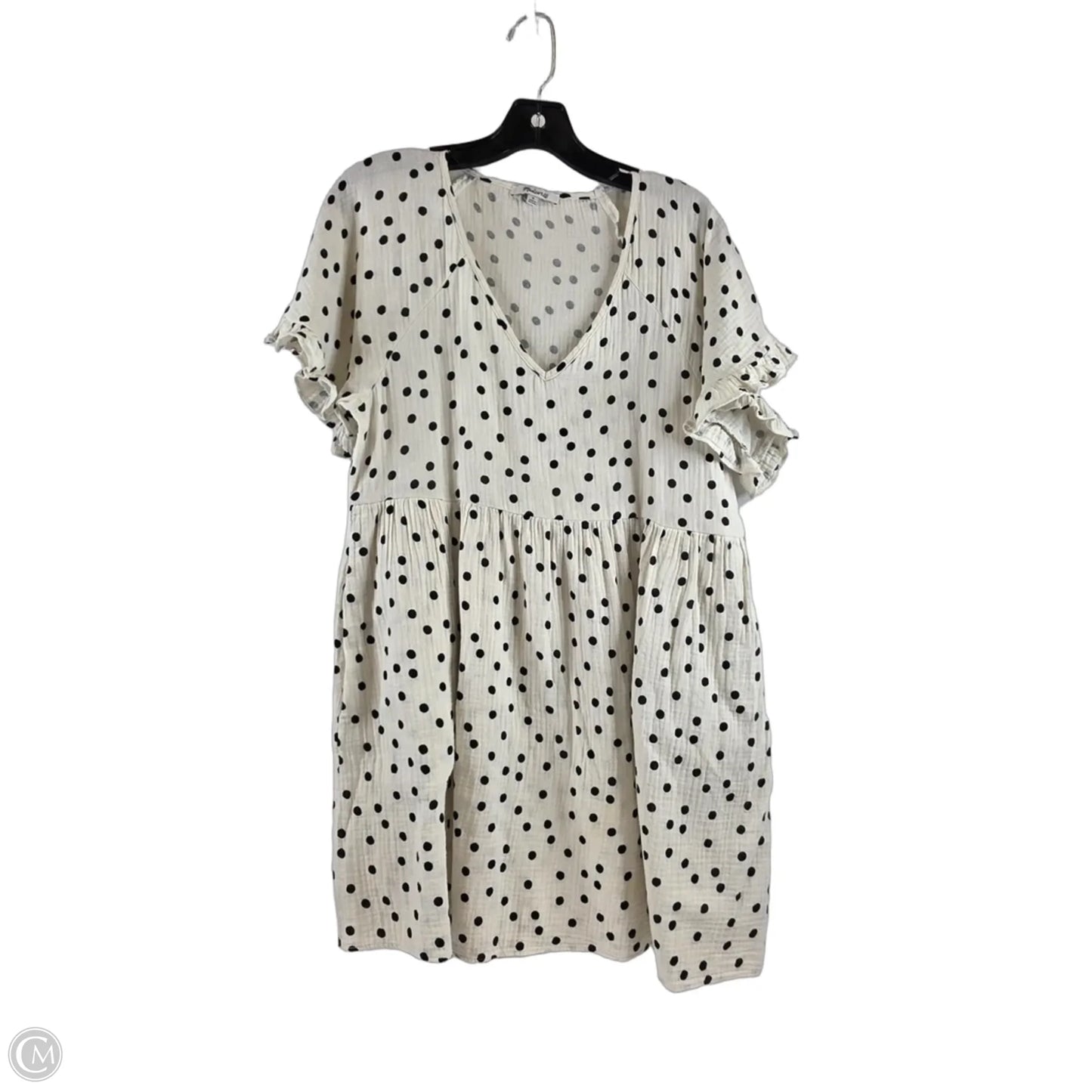 Dress Casual Midi By Madewell In Black & Cream, Size: M