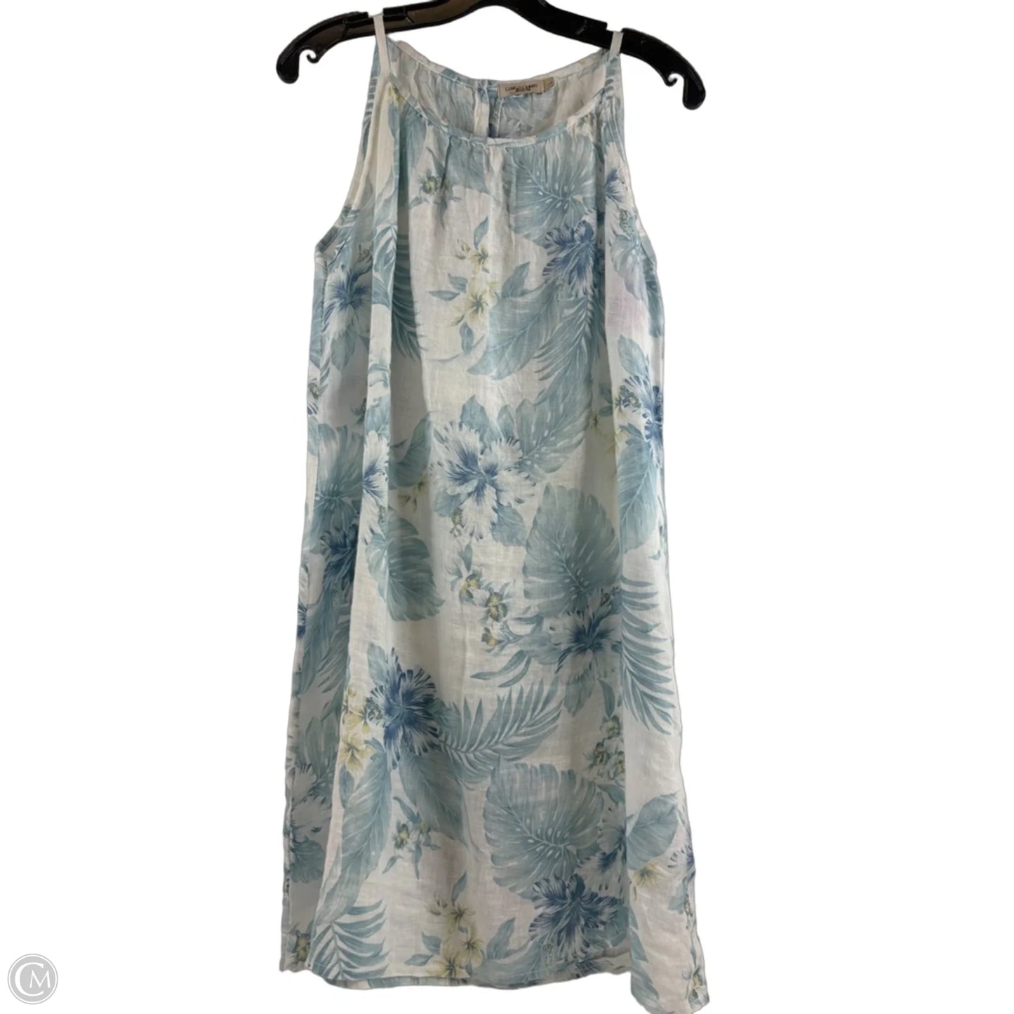 Dress Casual Midi By Lungo Larno In Blue & White, Size: L