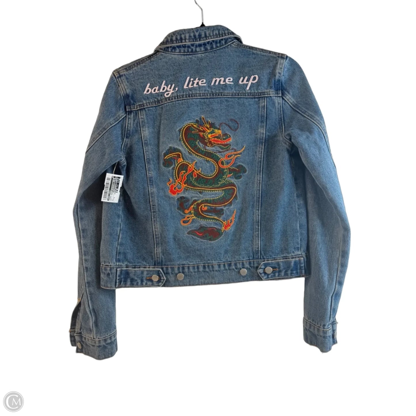 Jacket Denim By Honey Punch In Blue & Green, Size: S