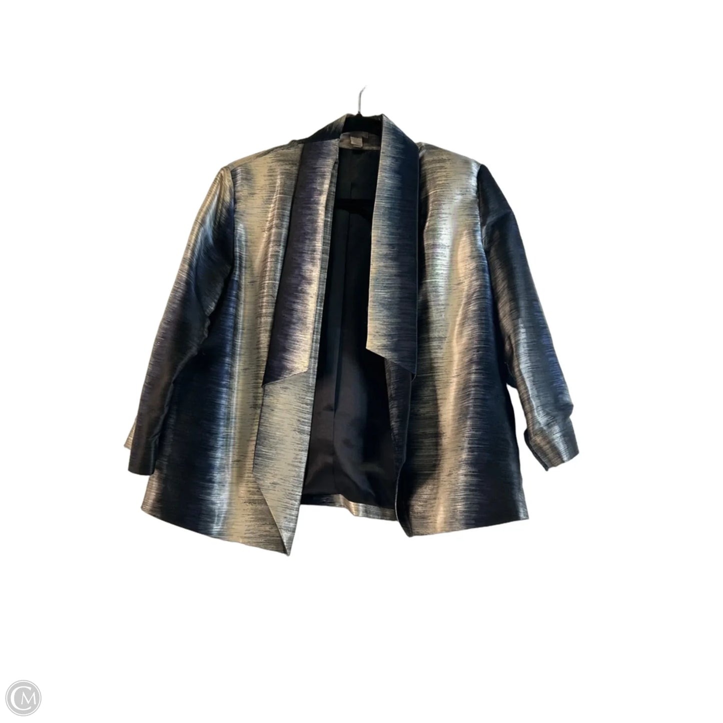 Blazer By Chicos In Blue & Tan, Size: S