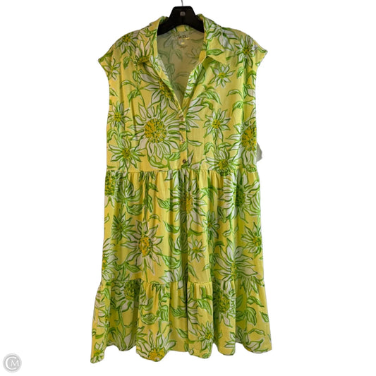 Dress Designer By Lilly Pulitzer In Green & Yellow, Size: M