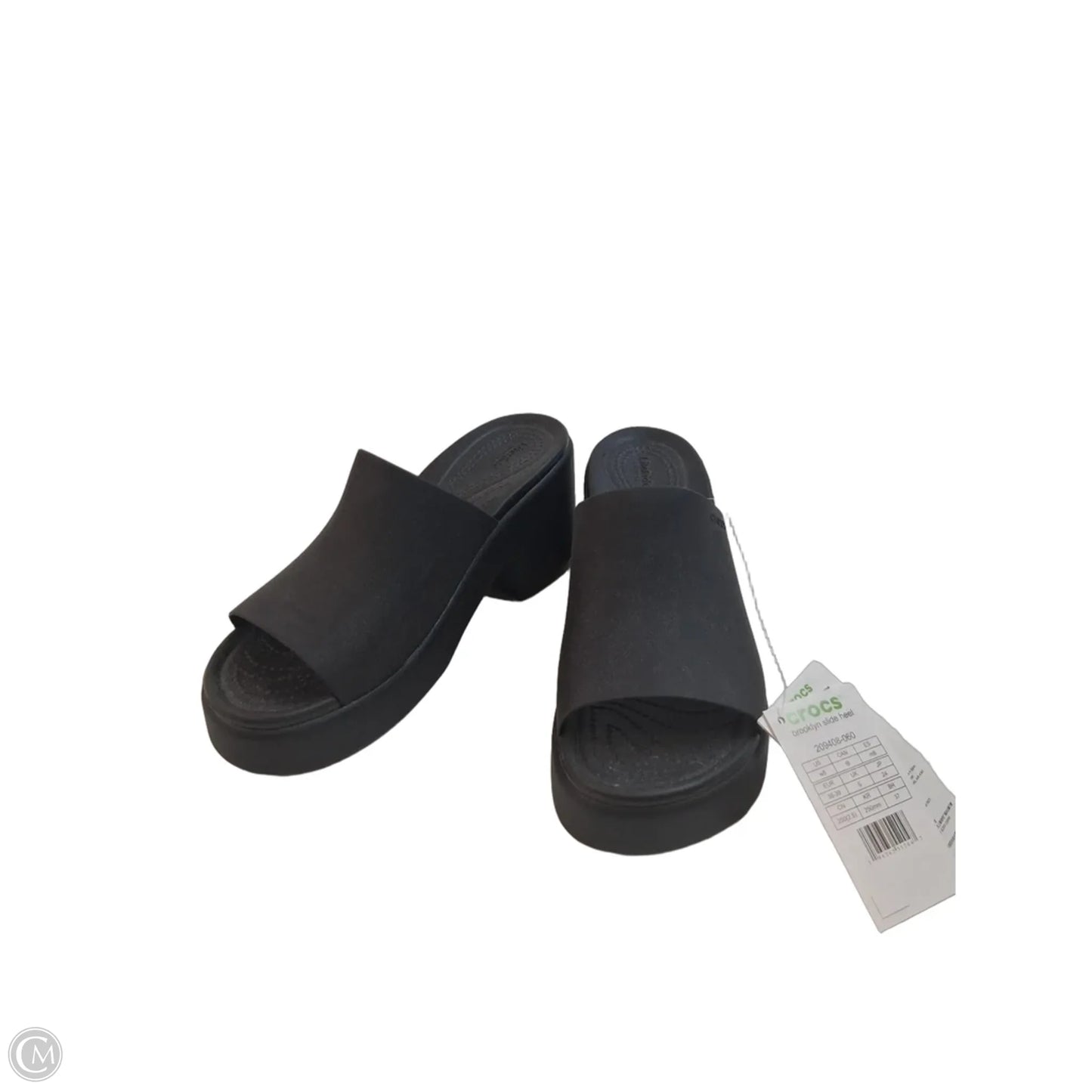 Sandals Heels Block By Crocs In Black, Size: 8